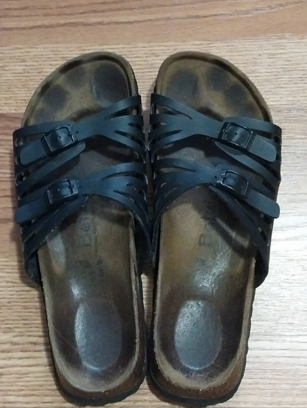 Betula Birkenstock Slip On Sandals Women Size 10 Black Leather Slide Sandals